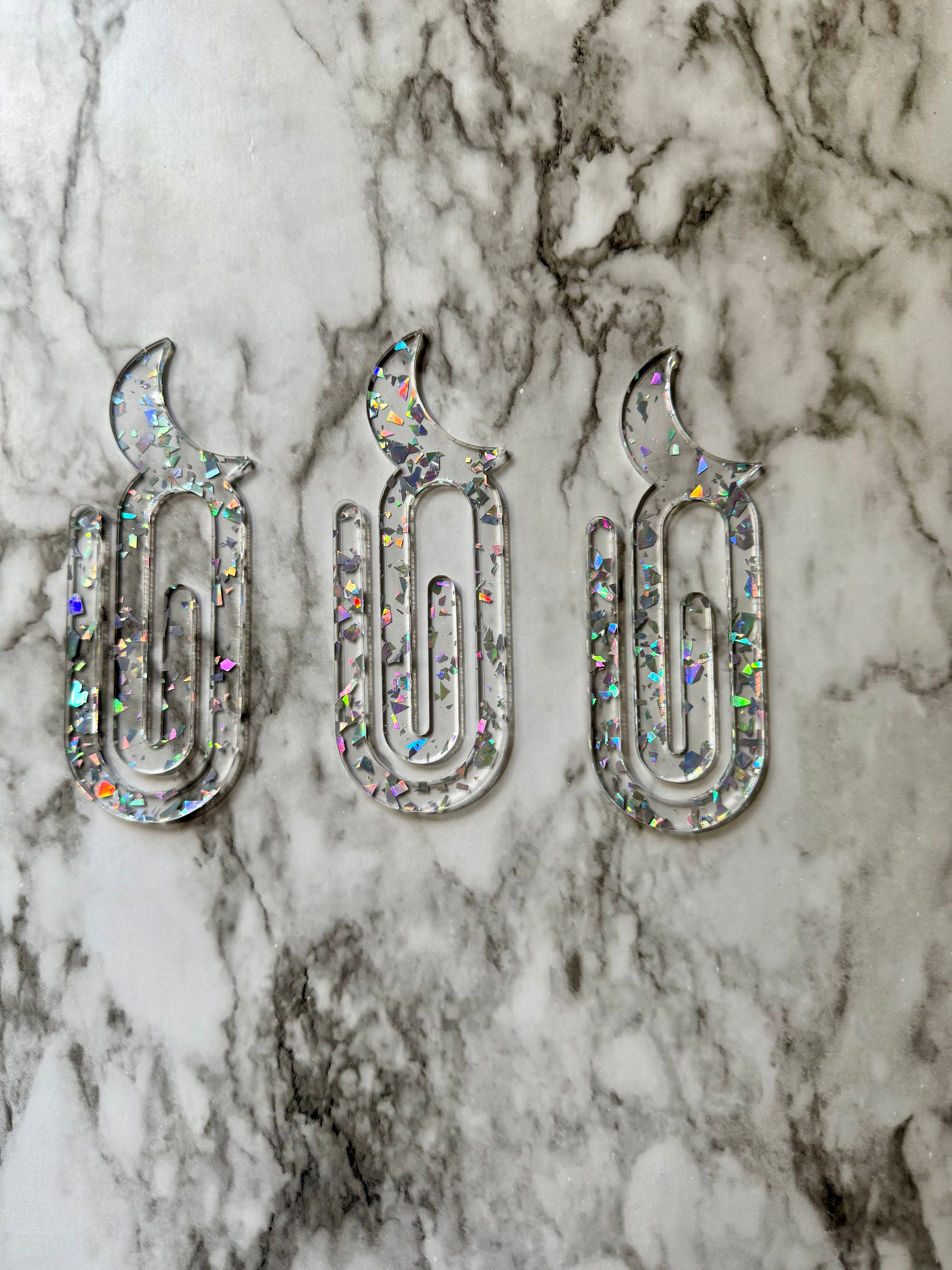 Moon Acrylic Paperclip Bookmark