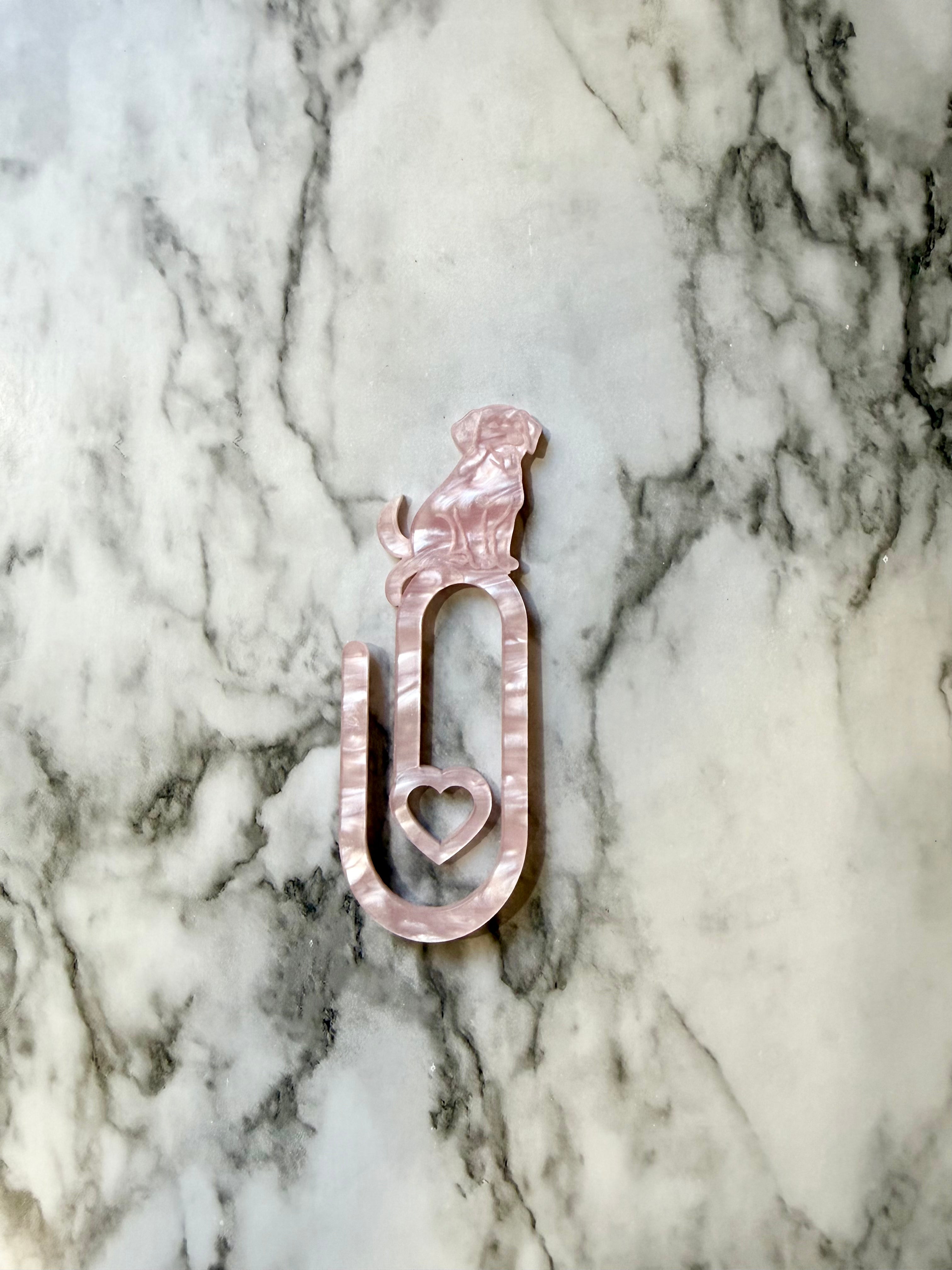 Long Dog Acrylic Paperclip Bookmark