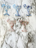 Confetti Margarita Glass Acrylic Paperclip Bookmark