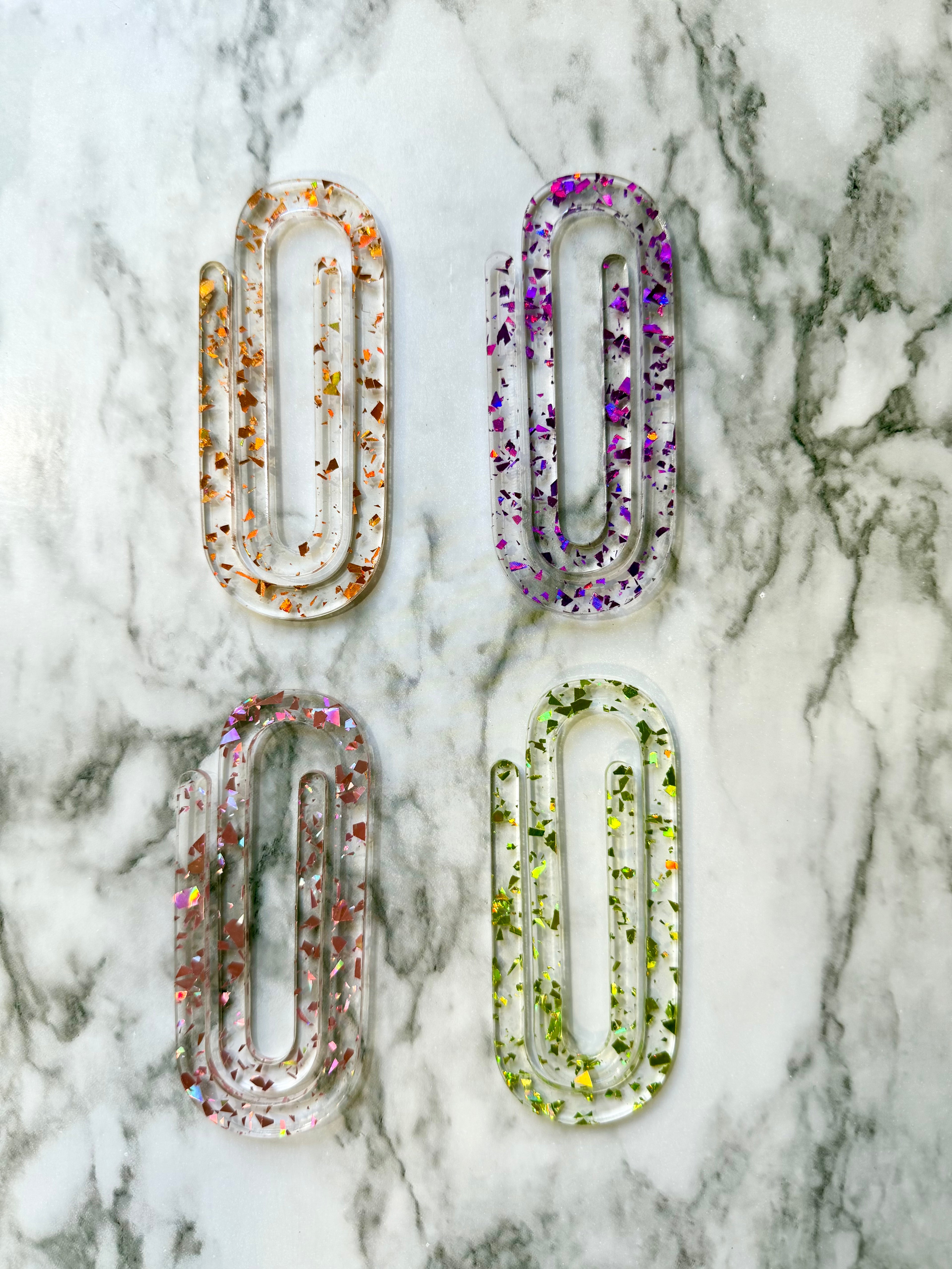Confetti Paperclip Acrylic Bookmark