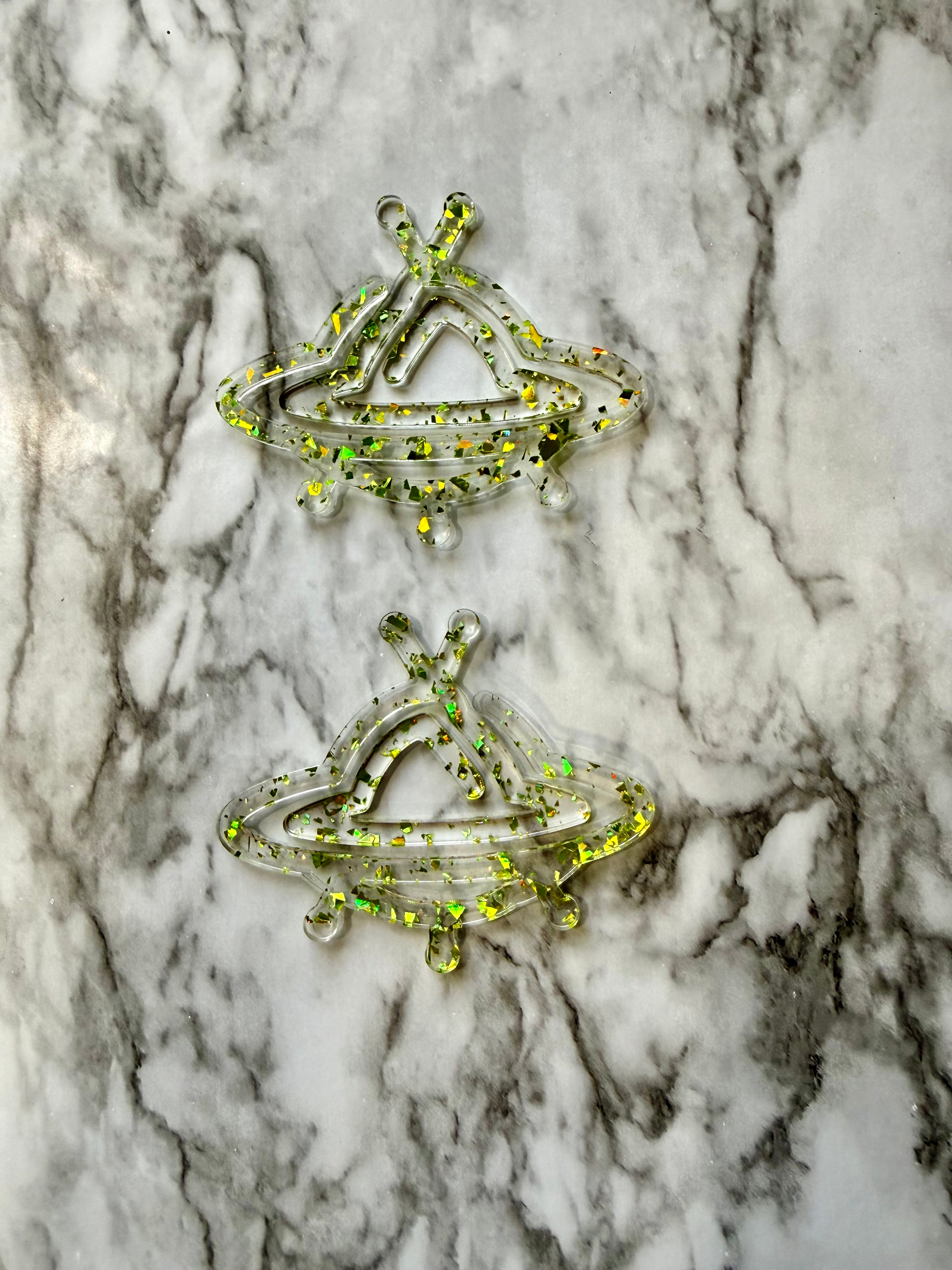 Confetti UFO Paperclip Acrylic Bookmark