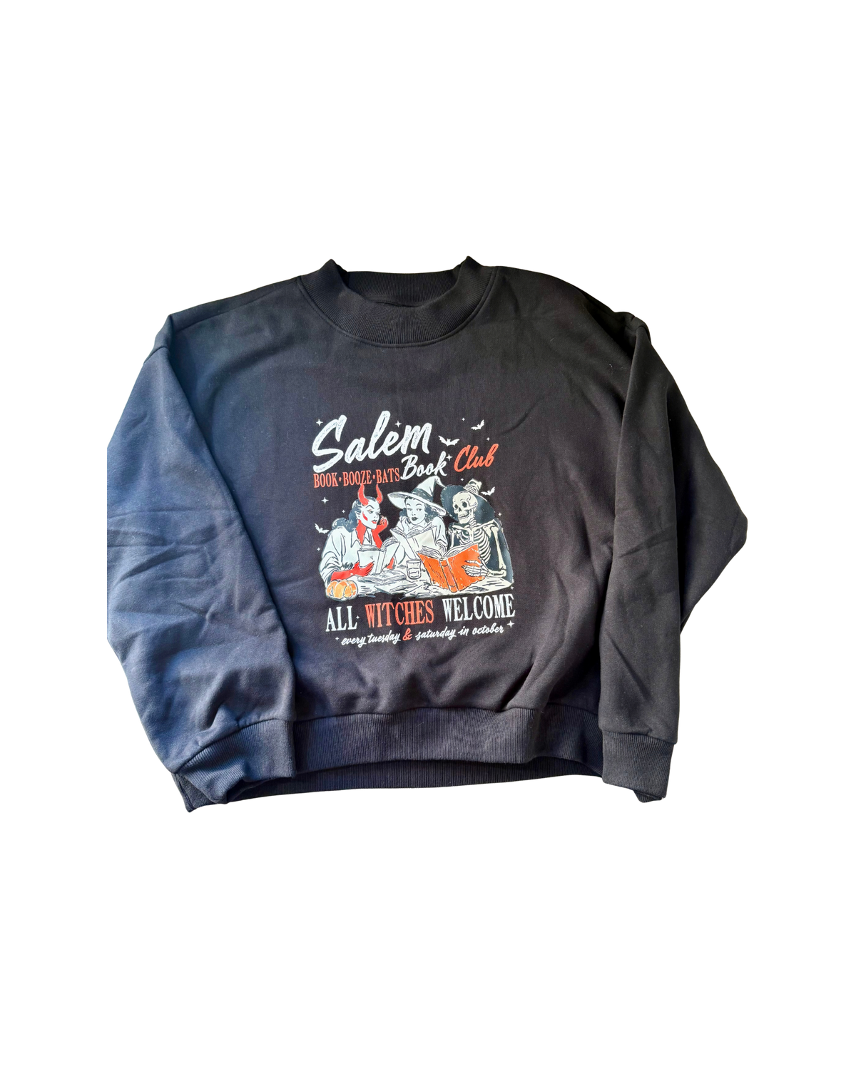 Black Salem Book Club Mockneck Sweatshirt